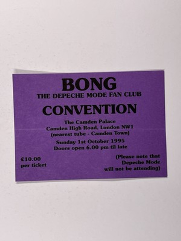 Depeche Mode Pass Ticker Bong Fan Club Convention Original Camden Palace 1995