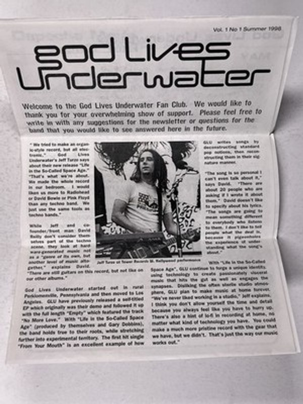 God Lives Under Water Fan Club Magazine front