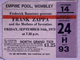 Frank Zappa Ticket Vintage Original European Tour Wembley 1973 front