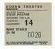 Steve Hillage Ticket Vintage 'L' Tour Ticket  Birmingham 1976 front