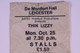 Thin Lizzy Ticket Original Vintage Johnny The Fox Tour 1976 front zoomed