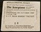 The Scorpions VIP Box Guest Ticket Vintage Animal Magnetism Tour Glasgow 1978 Front