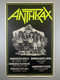 Anthrax Poster Original Promo State Of Euphoria UK Tour 1989 front