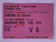 Santana Ticket Original Vintage The Rainbow Theatre London November 1973 #1 front