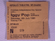 Iggy Pop Ticket Vintage Original Party Tour Apollo Theatre Manchester 1981 Front