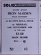 Iron Maiden Paul DiAnno Ticket Complete Unused Iron Maiden Tour 1980 Hull 1980