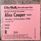 Alice Cooper Program and Ticket Original The Nightmare Returns World Tour 1986