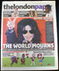 Michael Jackson Newspaper The London Paper The World Mourns Fri 26th June 2009 front