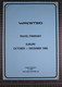 Waysted Pete Way Itinerary Original Vintage European Tour October-December 1986 Front