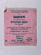 Queen Freddie Mercury Status Quo Ticket Vintage Maine Road Manchester July 1986 Front