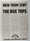The Box Tops Stiff records Press Release front
