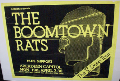The Boomtown Rats David McHale Poster Signed x 5 Original Aberdeen ...