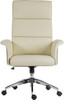 Elegance High Back Leather Look Executive Office Chair Cream 