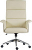 Elegance High Back Leather Look Executive Office Chair Cream TEK-UKND-6950CRE