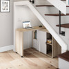 Pivot Cupboard Desk Sonoma Oak Effect Finish with White Accents  