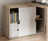 Pivot Cupboard Desk Sonoma Oak Effect Finish with White Accents  