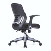 Graphite Medium Back Mesh Task Operator Office Chair with Folding Arms and Stylish Back Panel - Black NAU-BCM-F560-BK