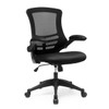 Luna Medium Back Designer Mesh Task Operator Office Chair with Folding Arms Black 