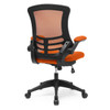 Luna Medium Back Designer Mesh Task Operator Office Chair with Folding Arms Orange 