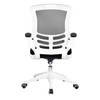 Luna Medium Back Designer Mesh Task Operator Office Chair with Folding Arms White/Black 