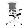 Luna Medium Back Designer Mesh Task Operator Office Chair with Folding Arms White/Black 