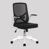 Oyster Folding Mesh Task Operator Office Chair with Upholstered Folding Arms White/Black 