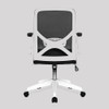 Oyster Folding Mesh Task Operator Office Chair with Upholstered Folding Arms White/Black 