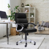 Greenwich High Back Leather Effect Executive Office Chair Black 