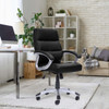Greenwich High Back Leather Effect Executive Office Chair with Contoured Backrest - Black NAU-BCP-T101-BK