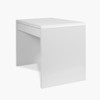 Nordic Compact and Curvaceous High Gloss Workstation with Spacious Storage Drawer High Gloss White 