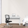 Nordic Compact and Curvaceous High Gloss Workstation with Spacious Storage Drawer High Gloss White 