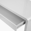 Nordic Compact and Curvaceous High Gloss Workstation with Spacious Storage Drawer High Gloss White 