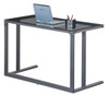 Air Contemporary Home Office Desk with Smoked Glass Top Black 