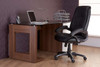 Sorbonne Contemporary Home Office Desk with Smoked Glass Top Walnut/White DOR-UKND-ADSOR150-W