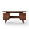 Somerset Classic Contemporary Style Home Office Desk Walnut DOR-UKND-AW3110
