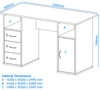 Maryland Computer Workstation Home Office Desk Beech DOR-UKND-AW12010