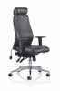 Onyx Soft Bonded Leather Ergonomic Posture Office Chair with Headrest with Arms Black 