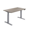 Economy Height Adjustable Sit Stand Desk - Grey Oak - Multiple Sizes 