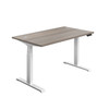 Economy Height Adjustable Sit Stand Desk - Grey Oak - Multiple Sizes 