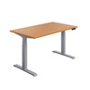 Economy Height Adjustable Sit Stand Desk - Nova Oak - Multiple Sizes 