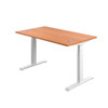 Economy Height Adjustable Sit Stand Desk - Beech - Multiple Sizes 