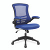 Luna Designer High Back Mesh Task Operator Office Chair with Folding Arms - Blue with Black Shell 