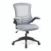 Luna Designer High Back Mesh Task Operator Office Chair with Folding Arms - Grey with Black Shell 
