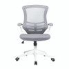 Luna Designer High Back Mesh Task Operator Office Chair with Folding Arms - Grey with White Shell 