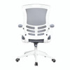 Luna Designer High Back Mesh Task Operator Office Chair with Folding Arms - Grey with White Shell 