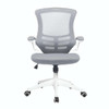 Luna Designer High Back Mesh Task Operator Office Chair with Folding Arms - Grey with White Shell NAU-BCM-L1302-WH-GY