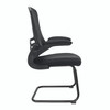 Luna Designer High Back Mesh Cantilever Visitor Chair with Folding Arms - Black