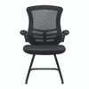 Luna Designer High Back Mesh Cantilever Visitor Chair with Folding Arms - Black
