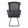 Luna Designer High Back Mesh Cantilever Visitor Chair with Folding Arms - Black