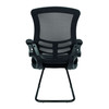 Luna Designer High Back Mesh Cantilever Visitor Chair with Folding Arms - Black NAU-BCM-L1302V-BK